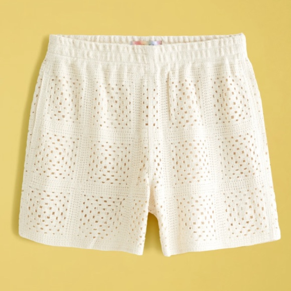Abercrombie & Fitch Cream Crochet Shorts